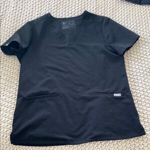 Figs Black Scrub Top